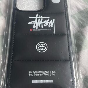 Premium Black Stussy Puffer iPhone 16 Pro Max Case